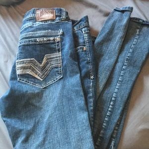 Axe and crown boot cut jeans